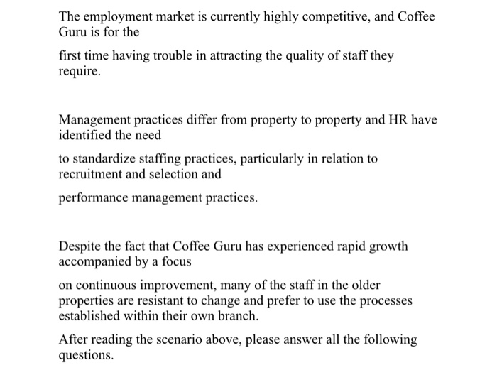 Scenariol: Please answer the questions below