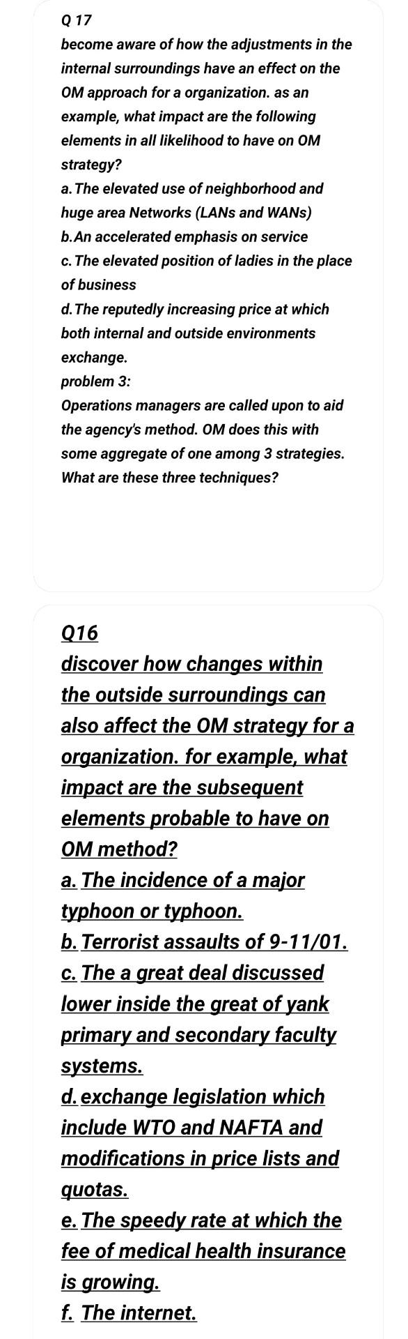 mem Q 17 become aware of how the adjustments in