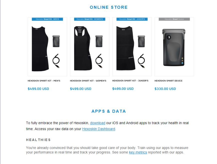 The owners of Hexoskin want to obtain insights