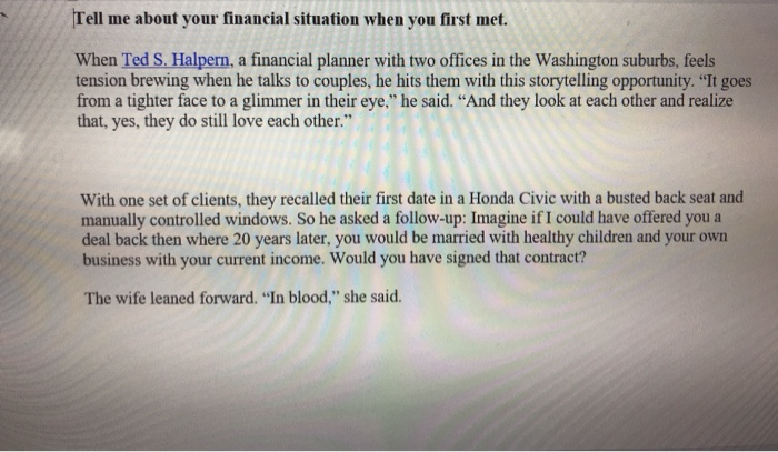 What are your money values? The purpose of this