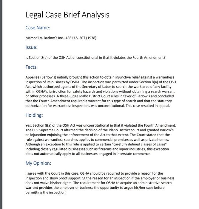 Facts: An auto repair business located in Ohio