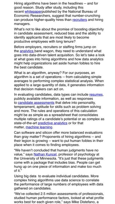 article 1 Algorithmic hiring: why hire by numbers