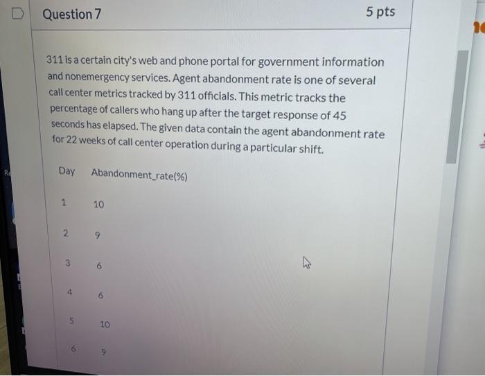 Question 7 5 pts 10 311 is a certain city's web