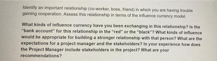 300 words Identify an important relationship