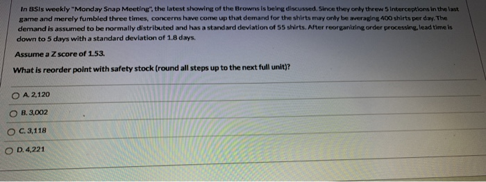 Question 36 5 pts In BSIs weekly "Monday Snap