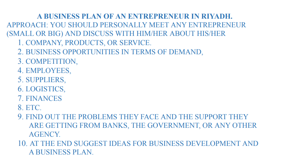 Entrepreneur in Riyadh, Saudi Arabia I need