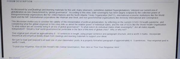 FORUM DESCRIPTION discussed to your loading and