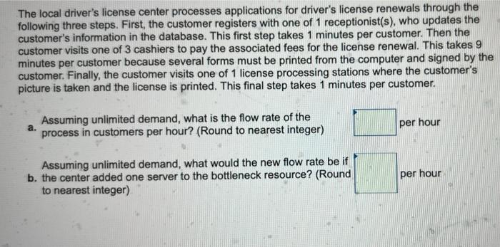 The local driver's license center processes