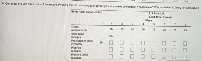 3 4 5 7 The partially completed inventory record