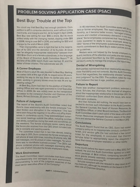 PROBLEM-SOLVING APPLICATION CASE (PSAC) Best Buy: