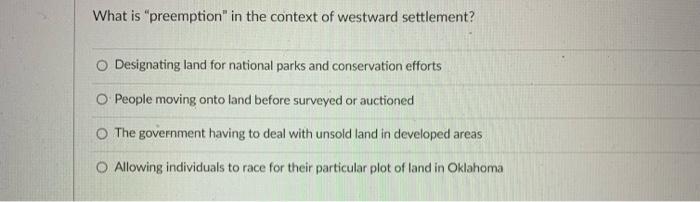 What is "preemption" in the context of westward