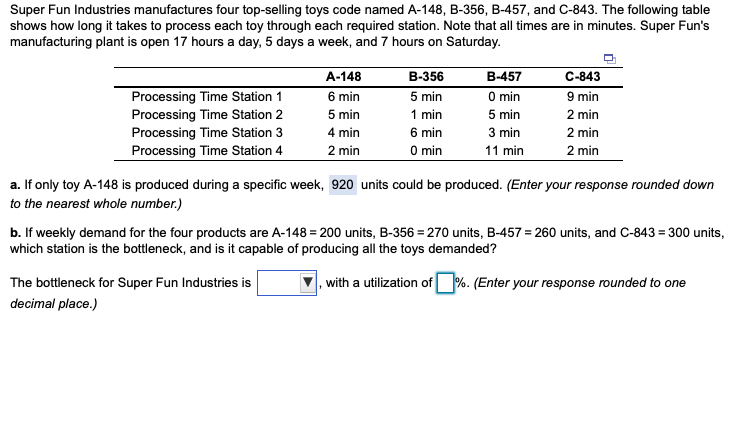 Super Fun Industries manufactures four