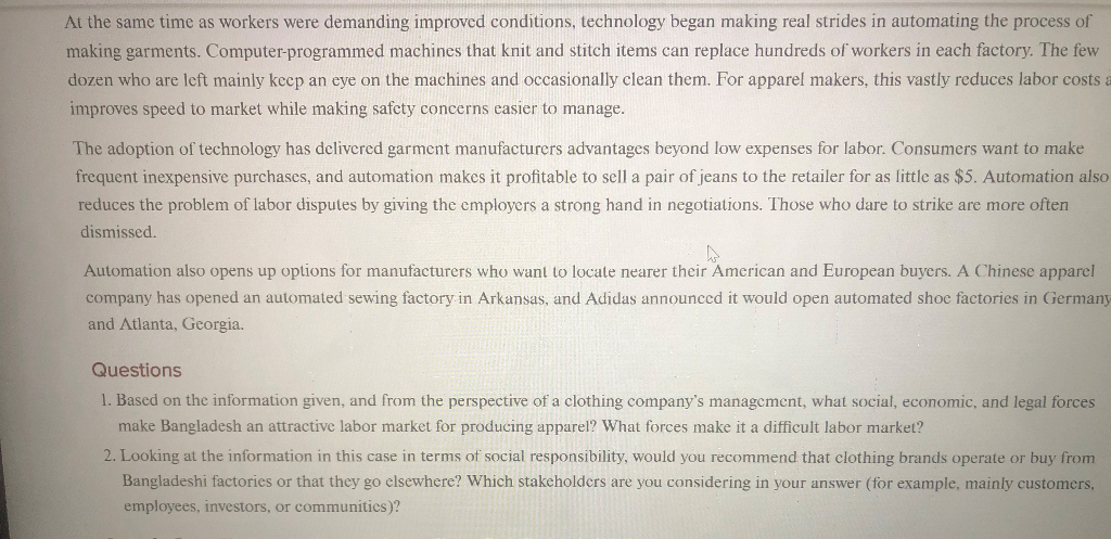 Automation Changes Bangladesh Garment Industry