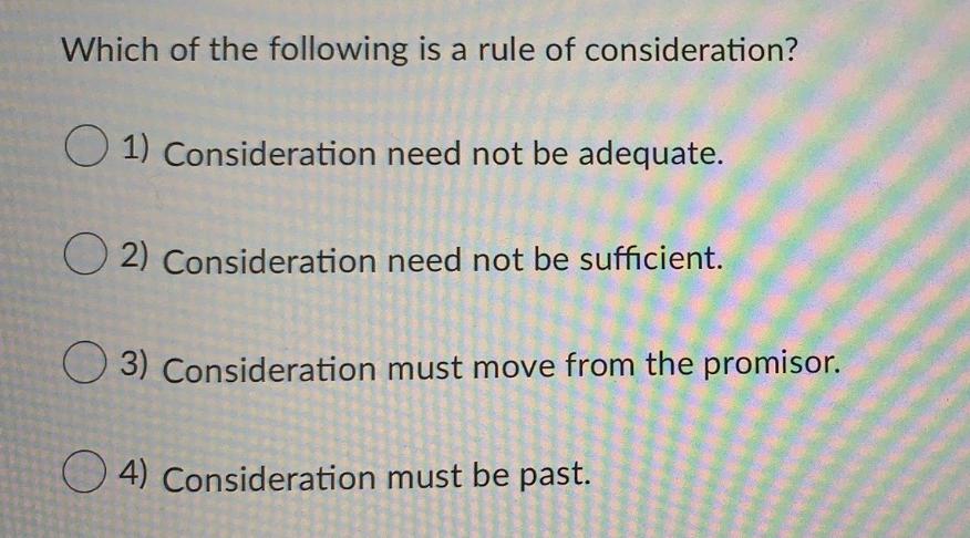 Which of the following is a rule of