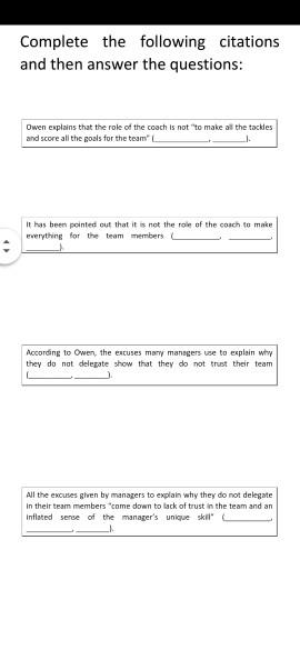 Complete the following citations and then answer