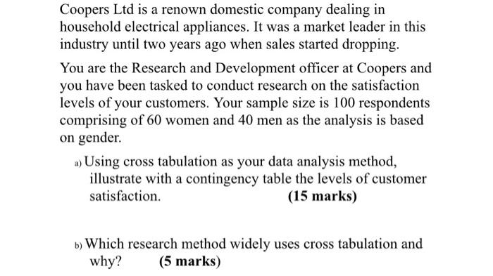 Coopers Ltd is a renown domestic company dealing