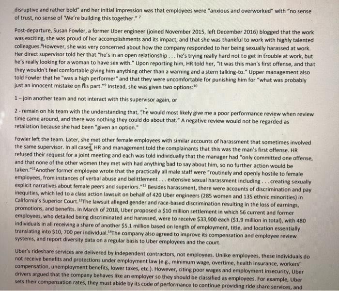 i need help with 3 Uber's Culture: From 