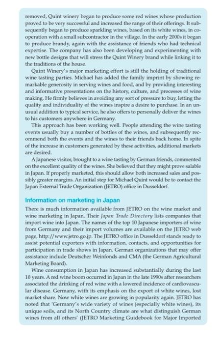 Case study 8.2 Quint Winery (This case study was