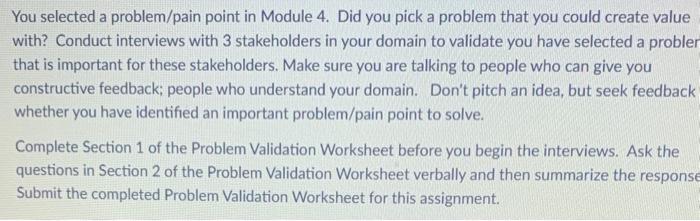 For media You selected a problem/pain point in