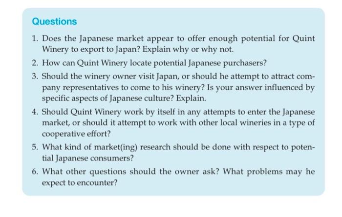 Case study 8.2 Quint Winery (This case study was