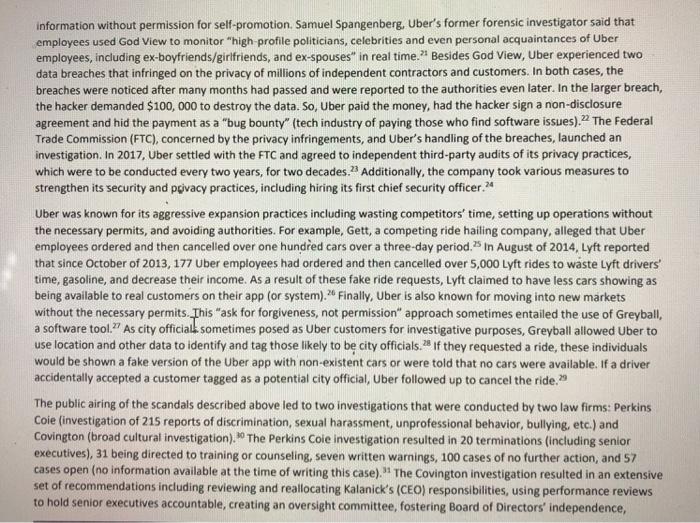 i need help with 3 Uber's Culture: From 