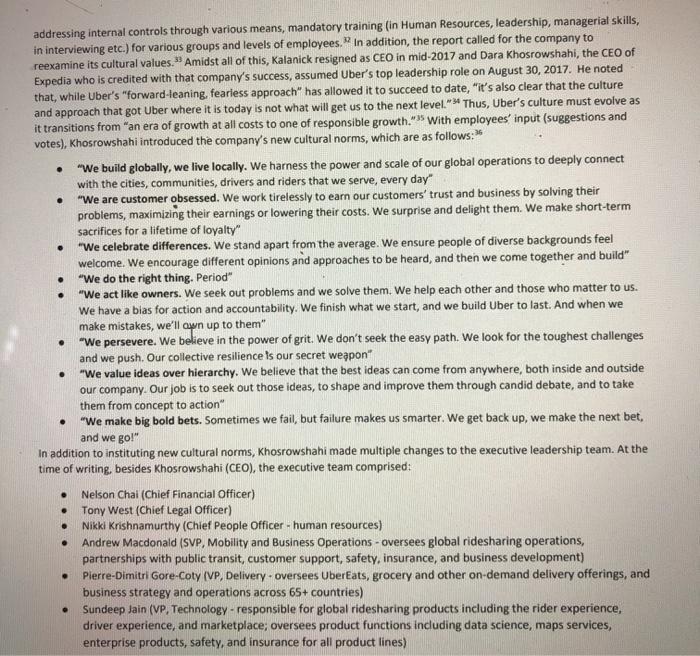 i need help with 3 Uber's Culture: From 