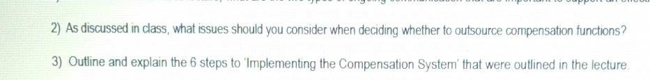2) As discussed in class, what issues should you