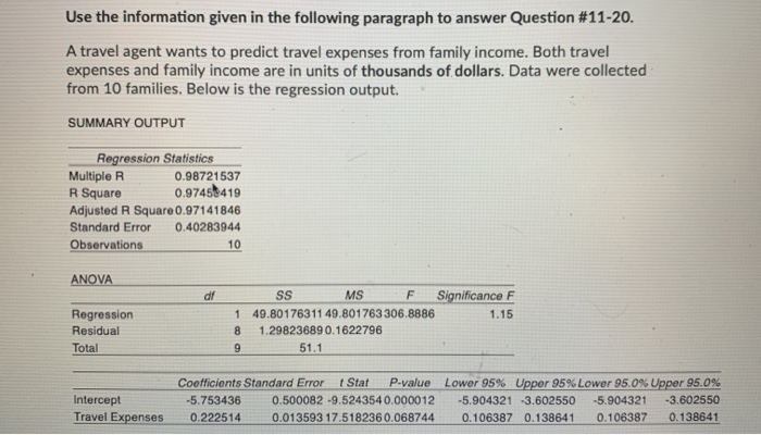 Use the information given in the following