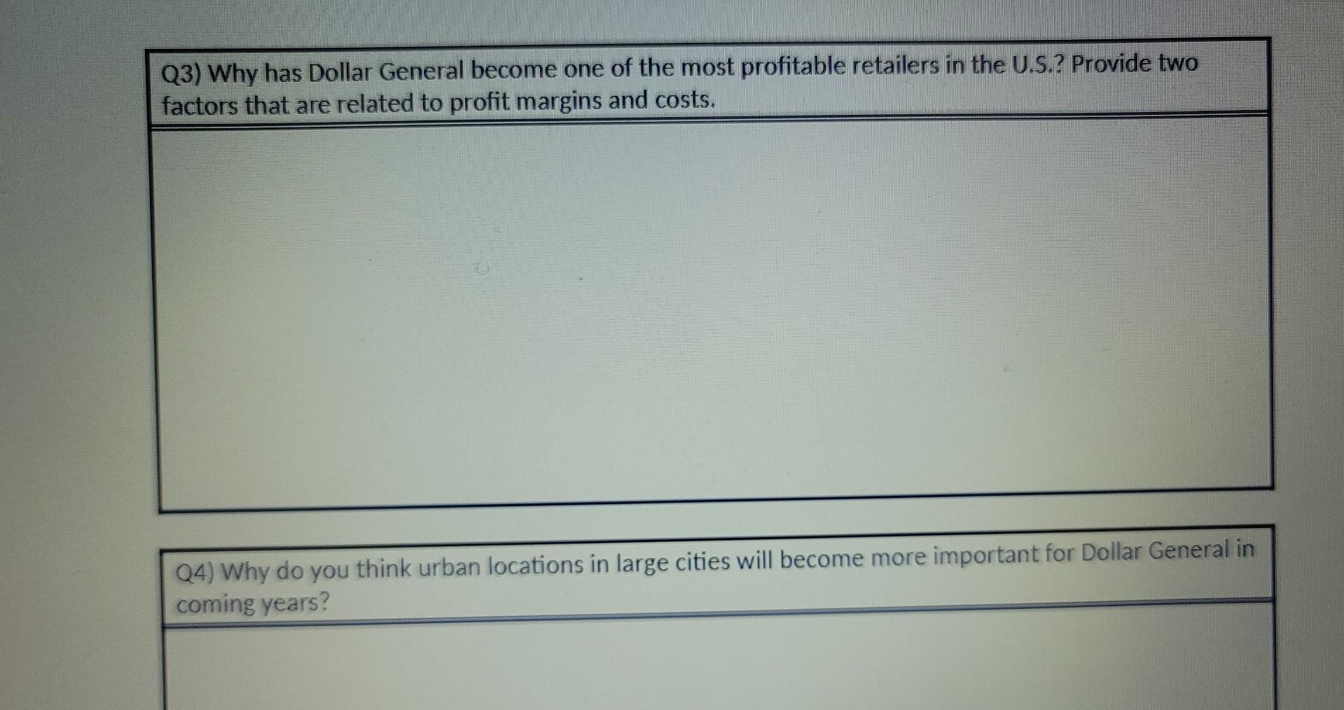 Q4) Why do you think urban locations in large