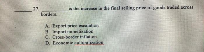27. borders. is the increase in the final selling