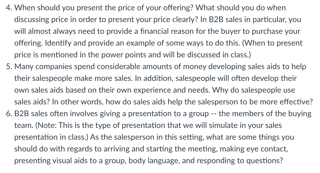 4. When should you present the price of your
