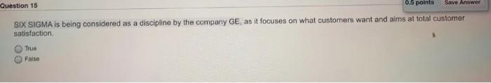 Choose the correct answer Save Answer Question 15