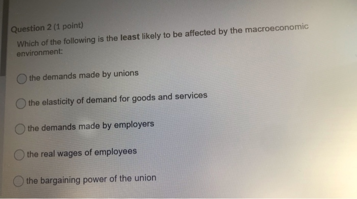 Question 1 (1 point) A collective agreement