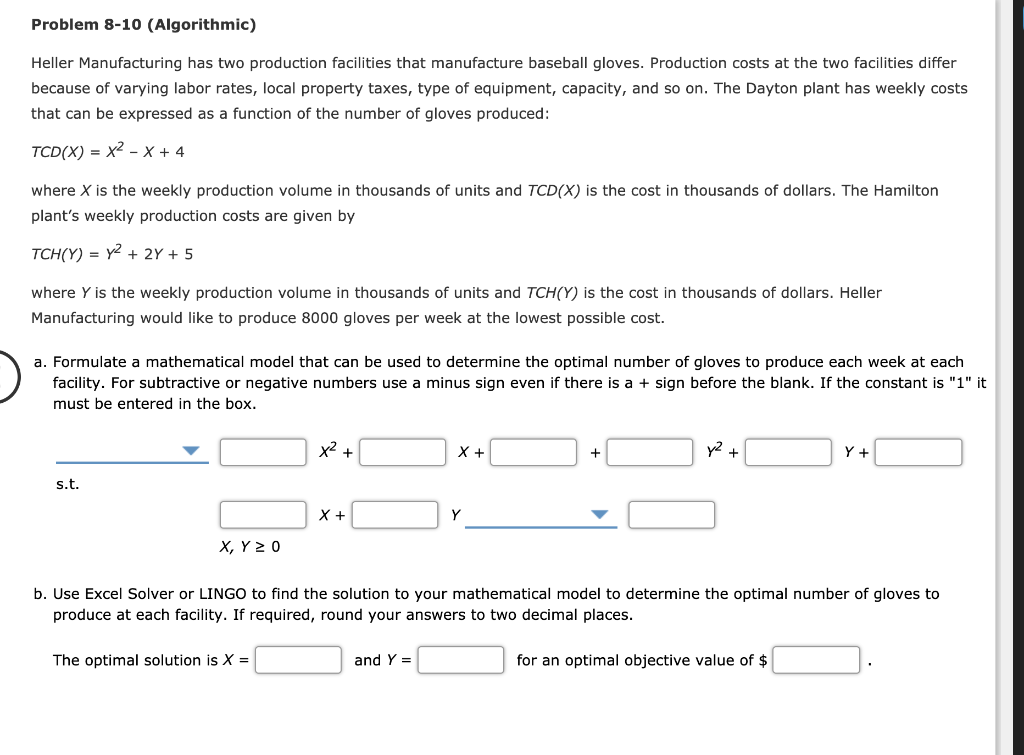 Problem 8-08 (Algorithmic) Let S represent the