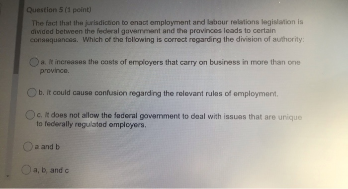 Question 1 (1 point) A collective agreement