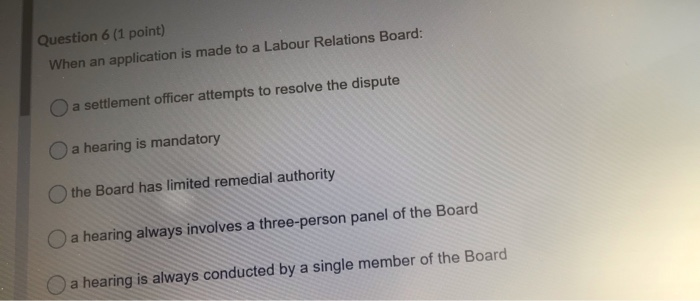 Question 1 (1 point) A collective agreement