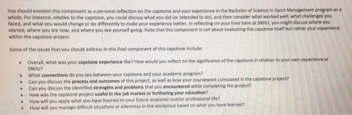 You should envision this component as a personal