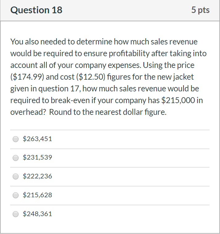 Question 17 5 pts Use the same local product