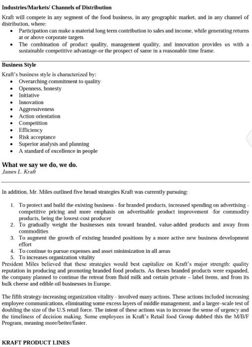 KRAFT INCORPORATED Some of America's best known