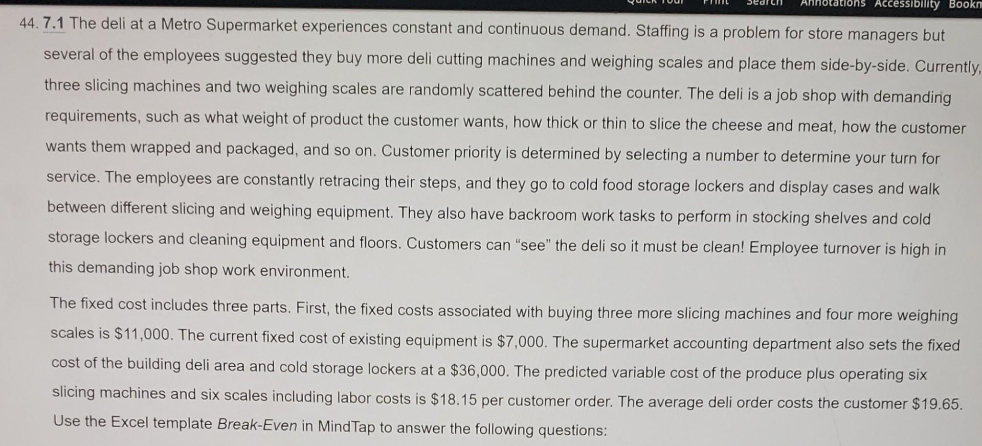 c. What type of process is the deli shop within