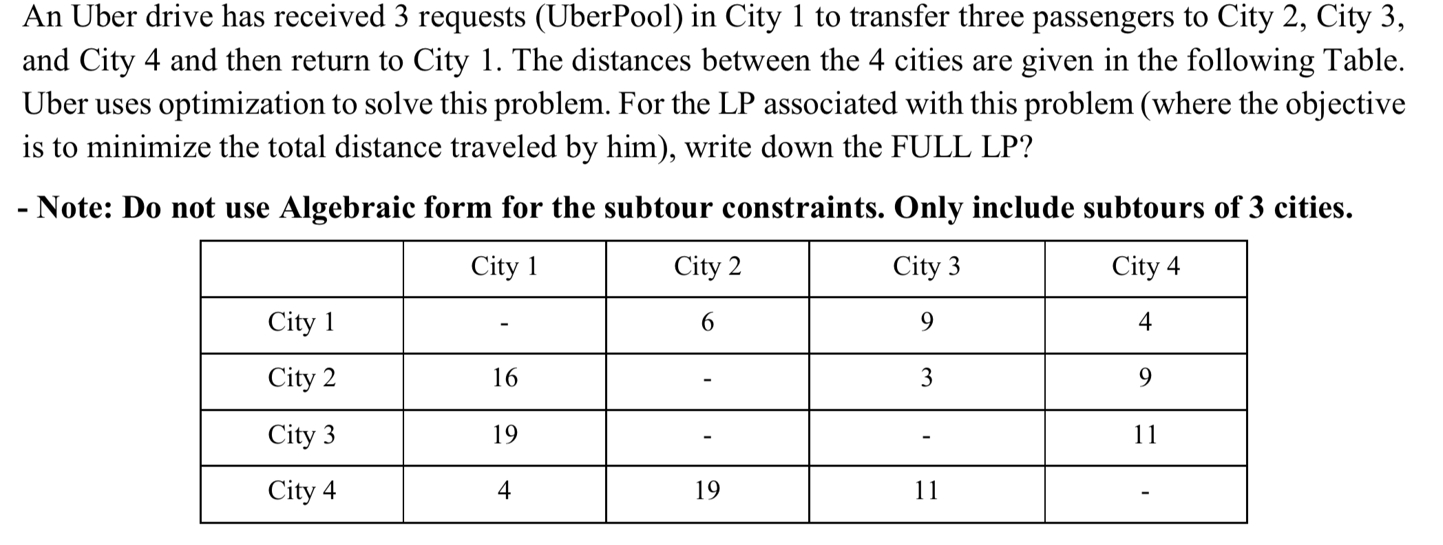 An Uber drive has received 3 requests (Uber Pool)