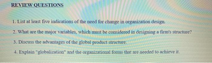 REVIEW QUESTIONS 1. List at least five