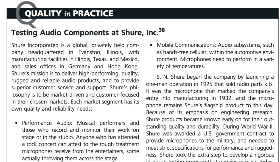 you will review the Quality in Practice exercise