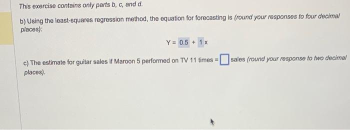 what is C b) Using the least-squares regression