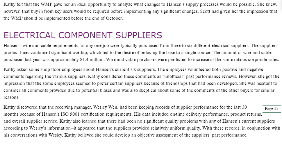 Identify and analyze the main problems It was