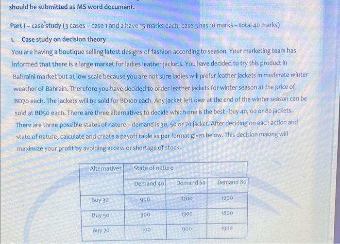 should be submitted as MS word document. Parti-