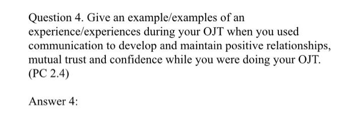 p2,q4 Question 4. Give an example/examples of an