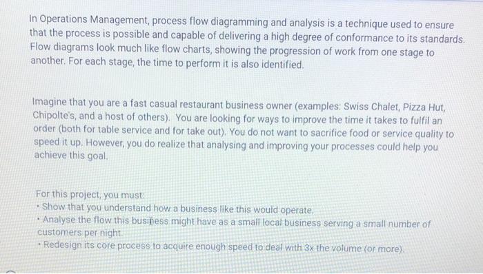 In Operations Management, process flow