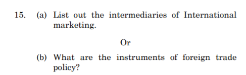 questions, choosing either (a) or (b), 5 mark 15.