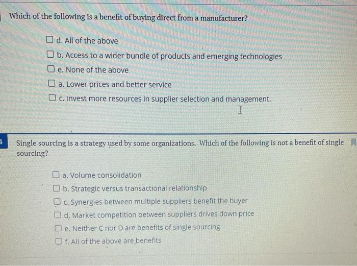 The process you use to select suppliers is